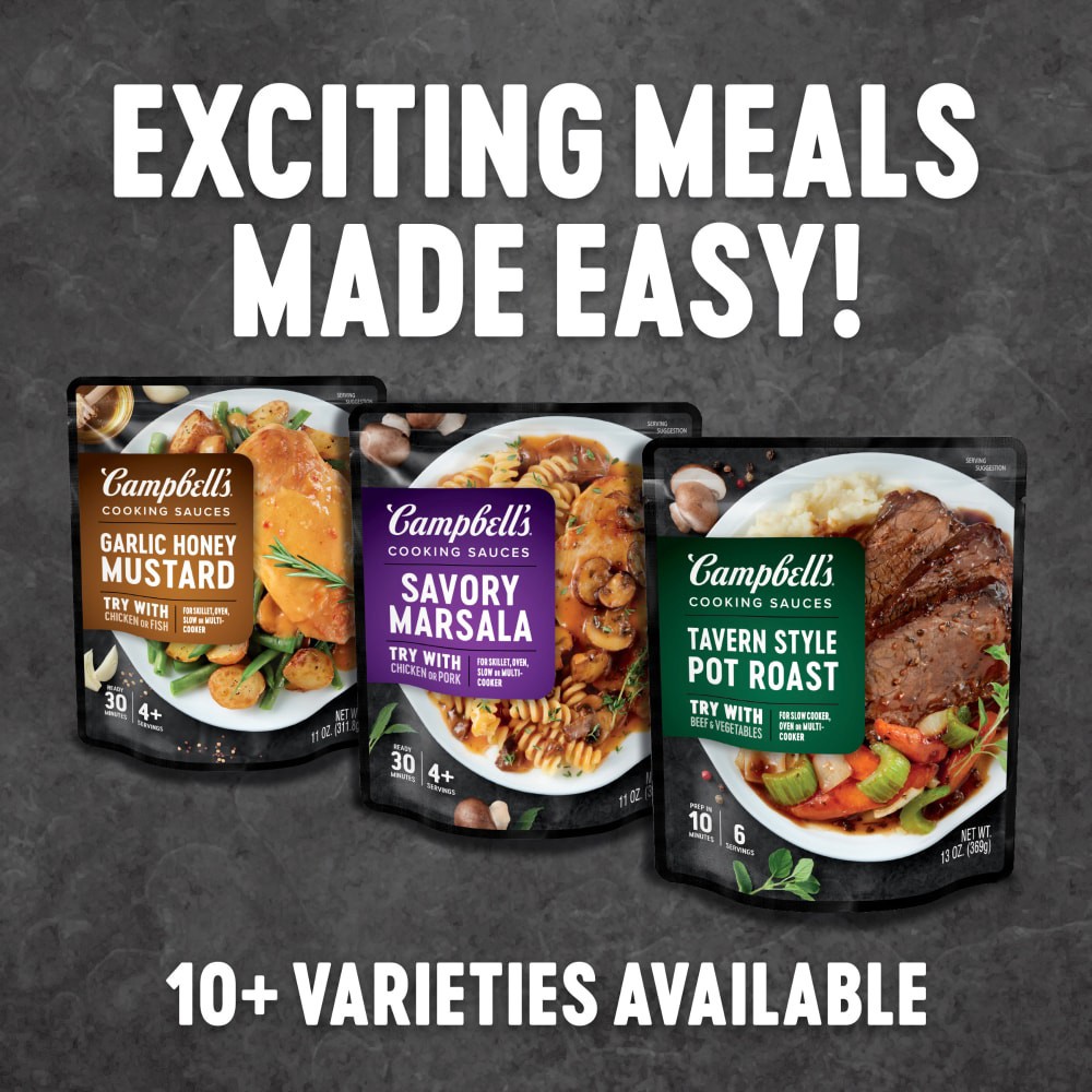 slide 4 of 6, Campbell's Cooking Sauces, Classic Shrimp Scampi Sauce, 11 Oz Pouch, 11 oz