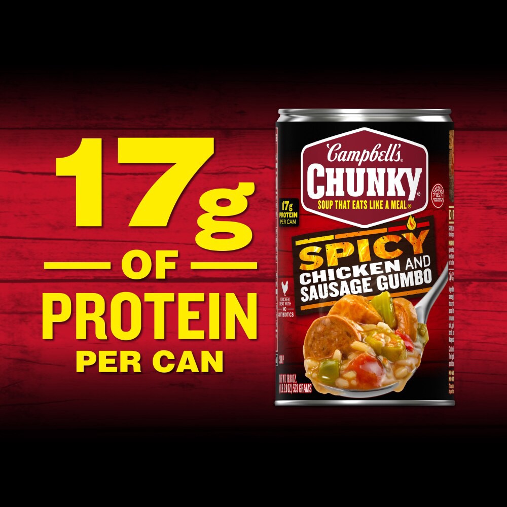 slide 2 of 6, Campbell's Spicy Chicken and Sausage Gumbo, 18.800 oz
