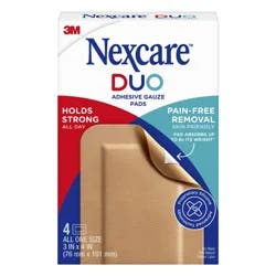 Nexcare Duo Adhesive Gauze Pads