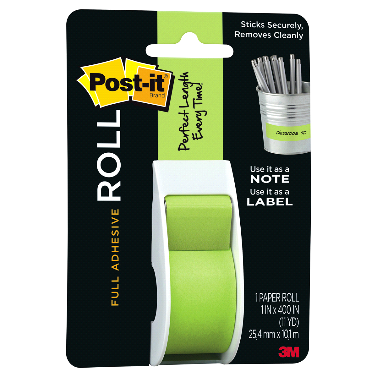 slide 3 of 4, Post-it Full Adhesive Roll - Green, 400 in