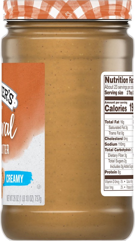 slide 5 of 5, Smucker's Smucker’s Natural Creamy Peanut Butter, 26 Oz. Jar, 26 oz