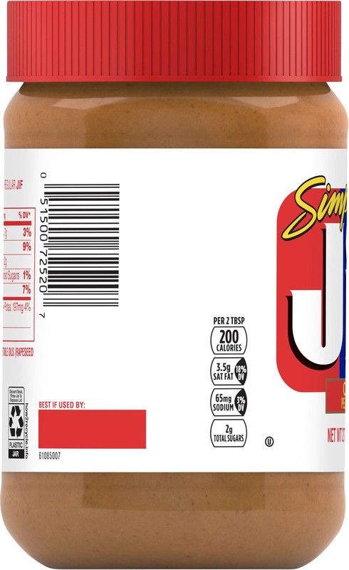 slide 4 of 5, Jif Simply Creamy Peanut Butter 27.3 oz, 27.3 oz