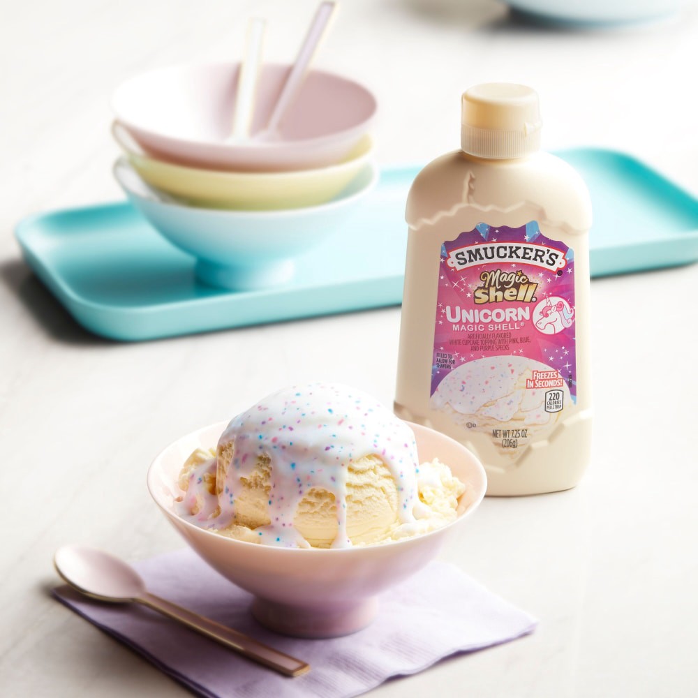 slide 2 of 4, Smucker's Magic Shell Unicorn White Cupcake Flavored Topping, 7.25 Ounces, 7.25 oz