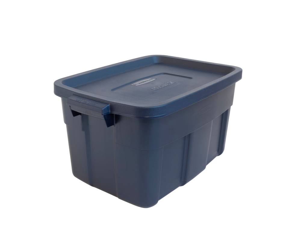 slide 3 of 4, Rubbermaid Roughneck Indigo Storage Tote, 14 gal