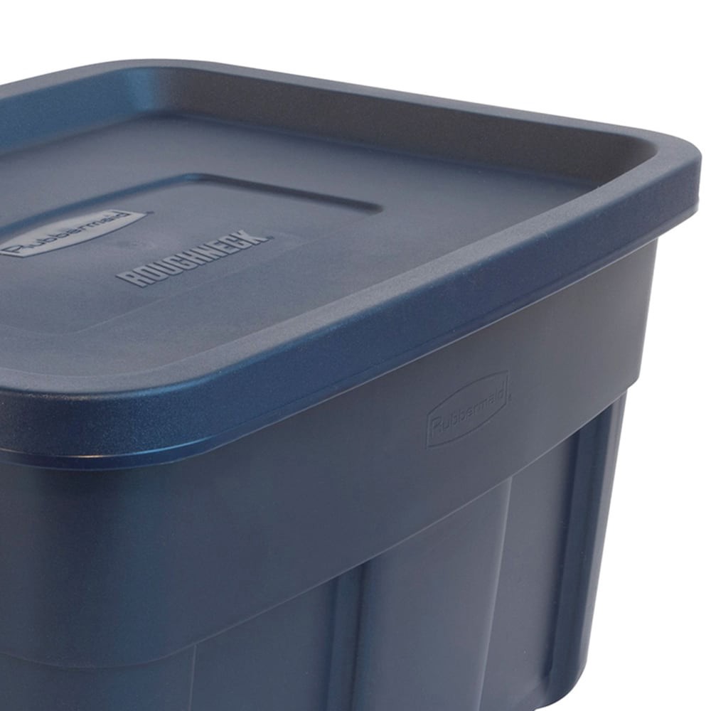 slide 4 of 4, Rubbermaid Roughneck Indigo Storage Tote, 14 gal