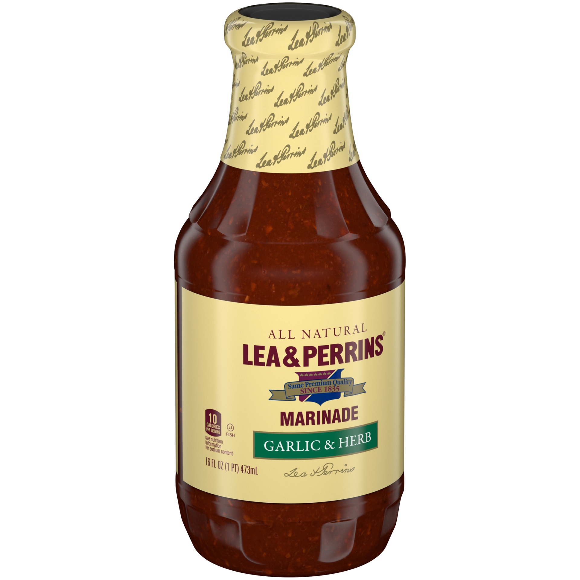 slide 8 of 8, Lea & Perrins Garlic & Herb Marinade Bottle, 16 fl oz