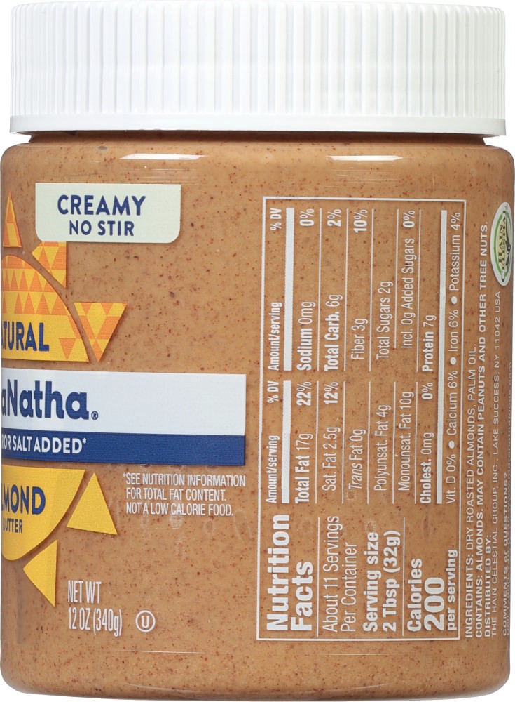 slide 3 of 3, MaraNatha No Stir Creamy Natural No Sugar or Salt Added California Almond Butter 12 oz. Jar, 12 oz