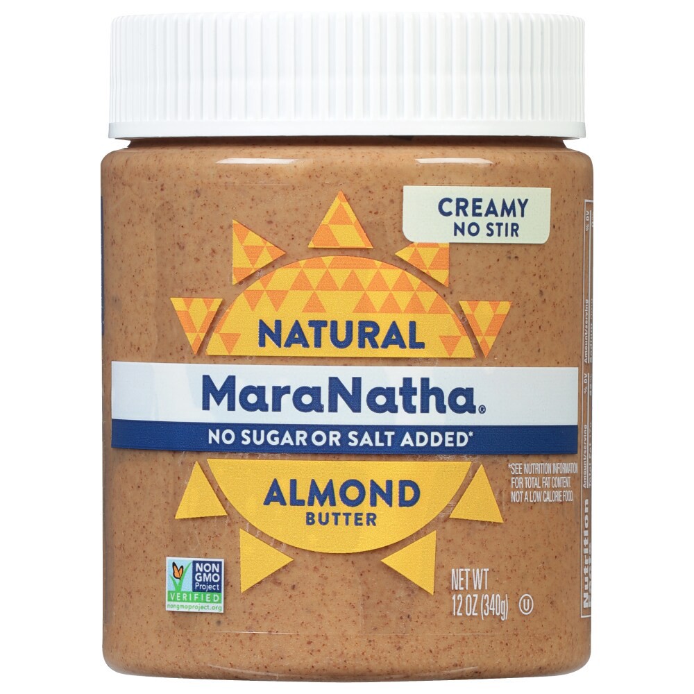 slide 2 of 2, MaraNatha No Stir Creamy Natural No Sugar or Salt Added California Almond Butter 12 oz. Jar, 12 oz