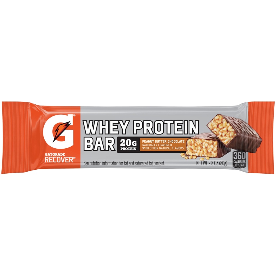 slide 3 of 4, Gatorade Whey Protein Peanut Butter Chocolate Bars, 6 ct; 2.82 oz