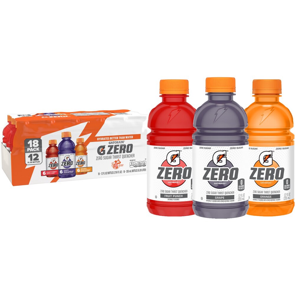 slide 6 of 6, Gatorade Zero Sugar Thirst Quencher Sports Drink Variety Pack - 18 ct; 12 fl oz, 18 ct; 12 fl oz