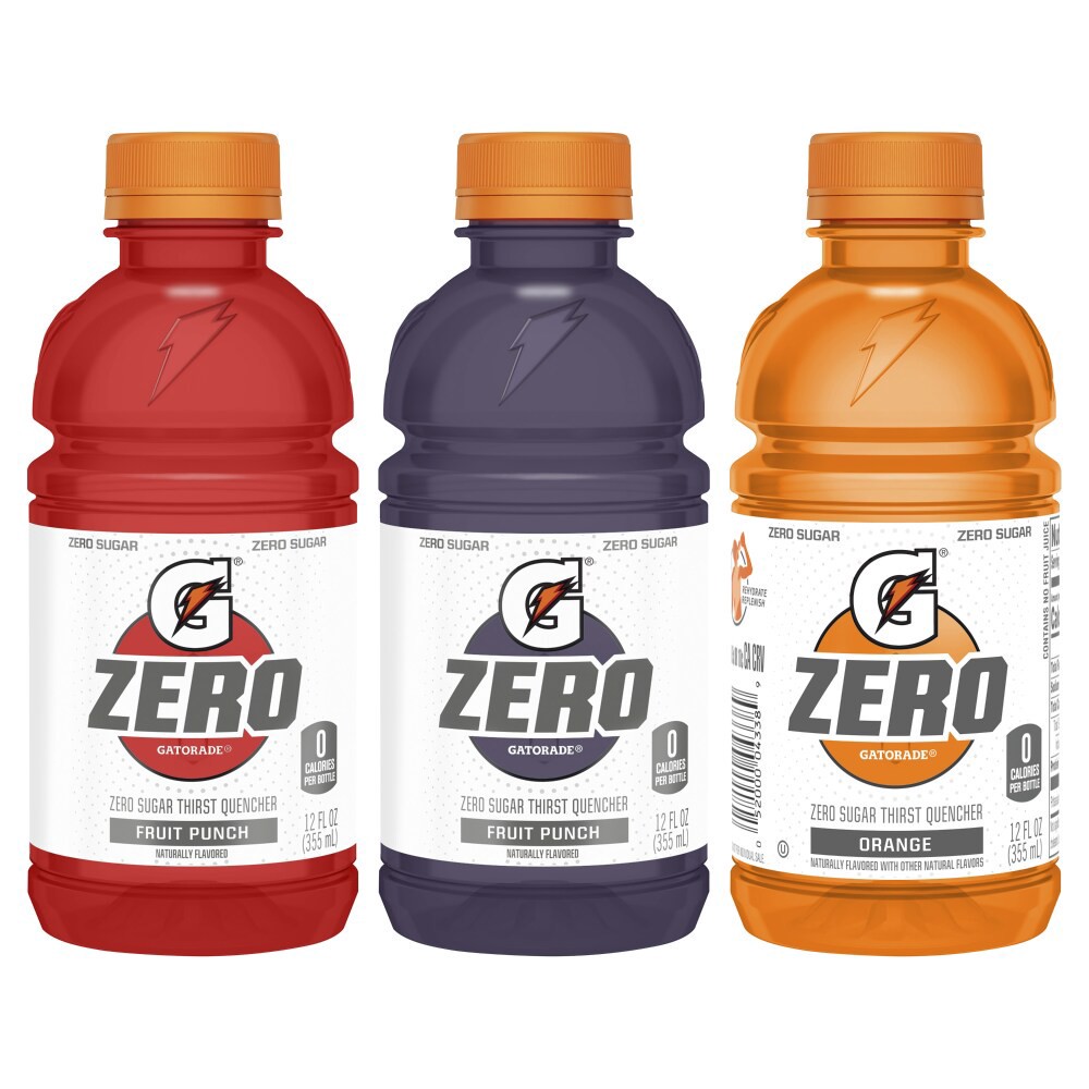slide 4 of 6, Gatorade Zero Sugar Thirst Quencher Sports Drink Variety Pack - 18 ct; 12 fl oz, 18 ct; 12 fl oz