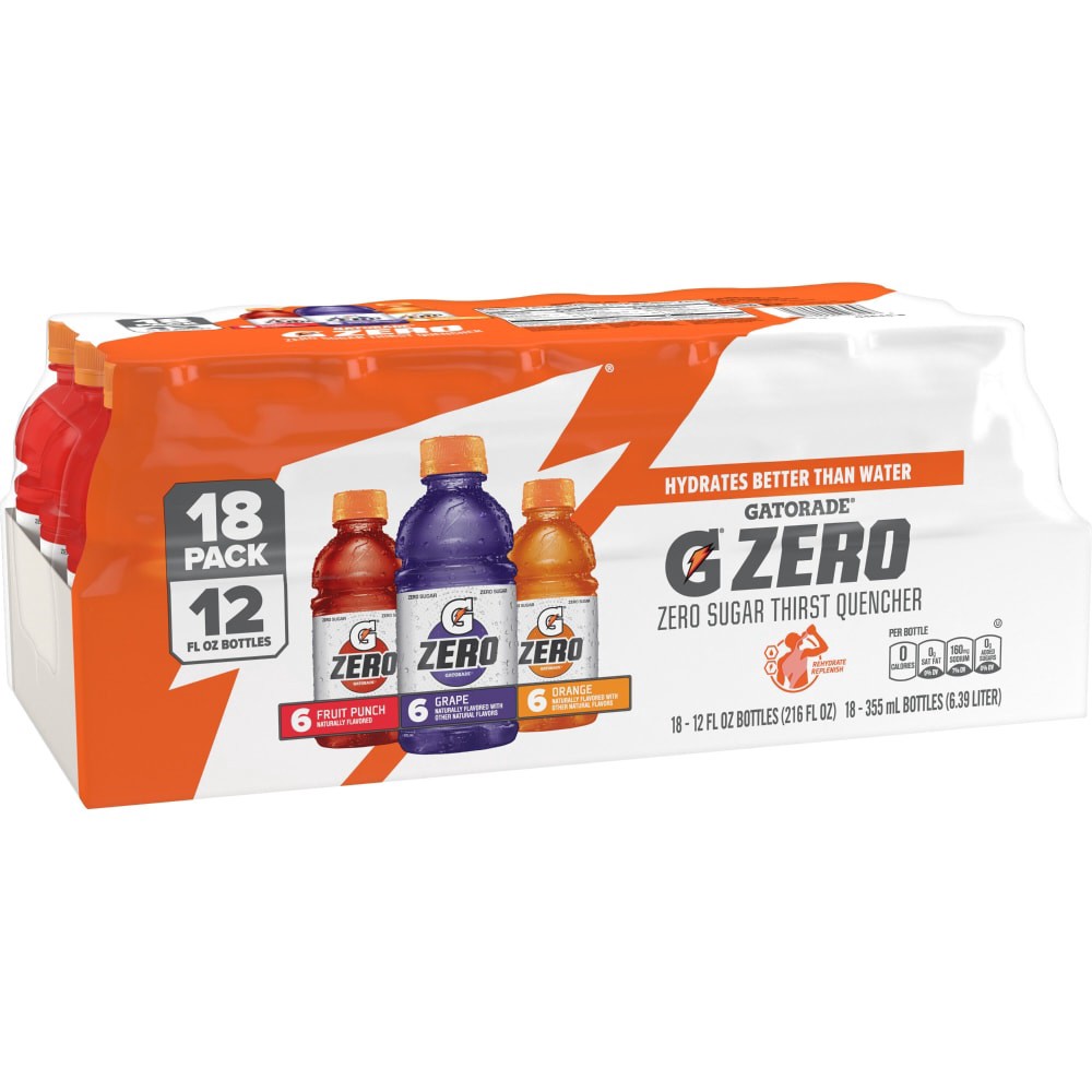 slide 6 of 6, Gatorade Zero Sugar Thirst Quencher Sports Drink Variety Pack - 18 ct; 12 fl oz, 18 ct; 12 fl oz