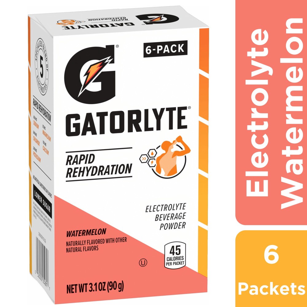slide 3 of 4, Gatorade Electrolyte Beverage Powder, Watermelon, Rapid Rehydration, 6 Pack, 6 ct; 3.1 oz