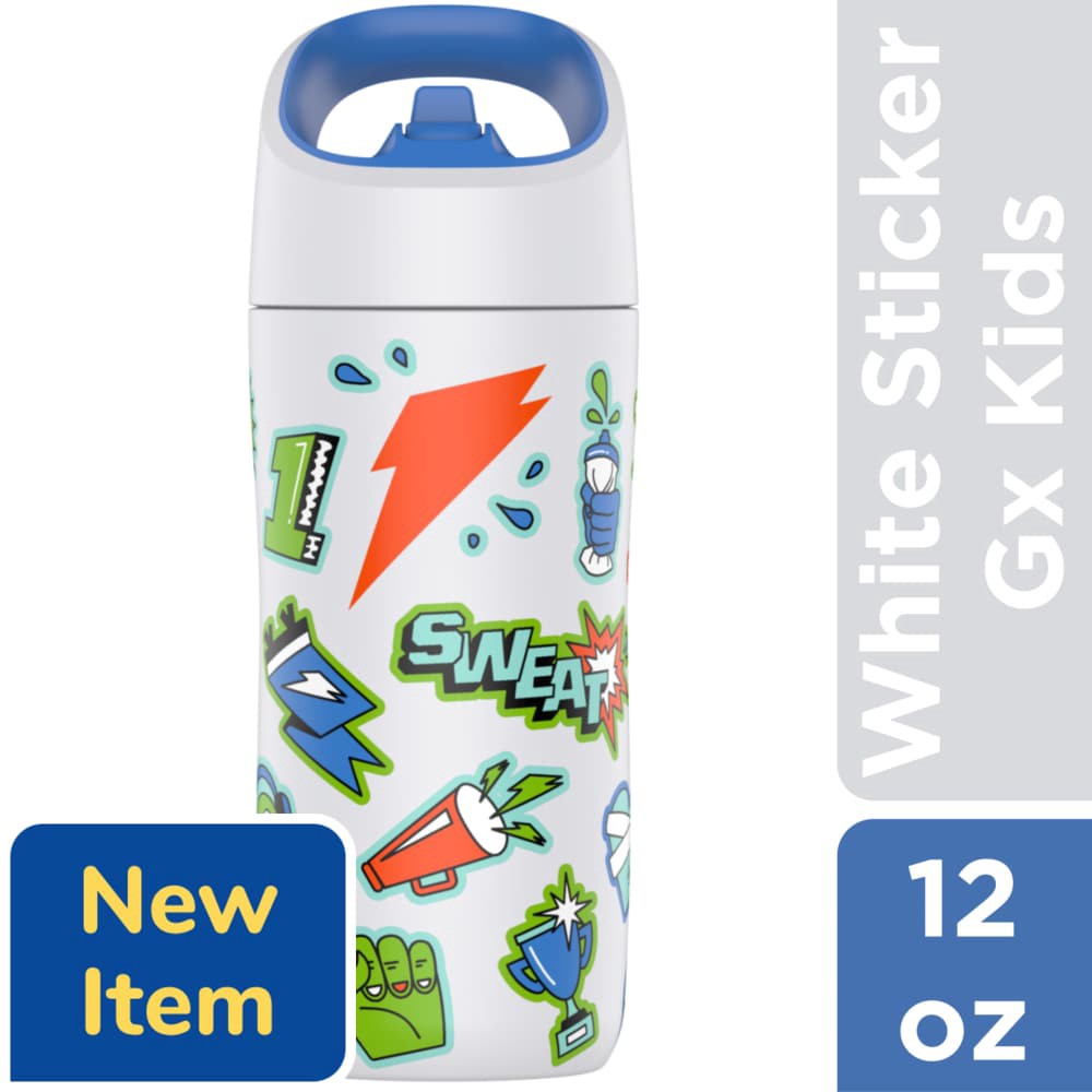slide 3 of 5, Gatorade Kids White Sticker Bottle, 12 oz