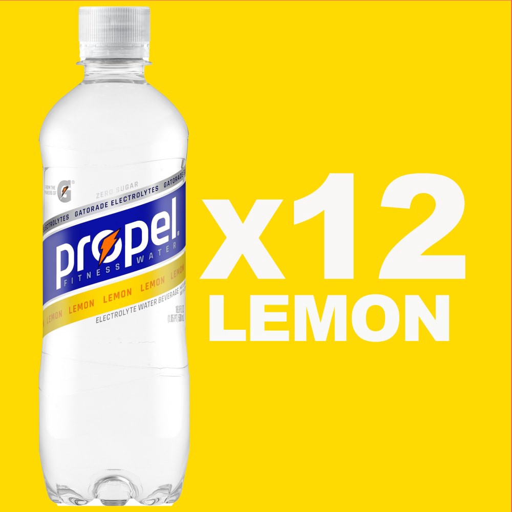 slide 5 of 6, Propel Lemon Flavored Water - 202.8 fl oz, 12 ct; 16.9 oz