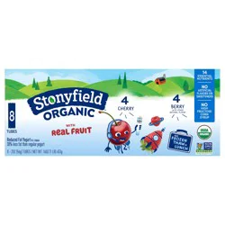 Stonyfield Organic Kids Cherry & Berry Reduced Fat Yogurt Tubes