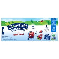 Stonyfield Organic Kids Cherry & Berry Reduced Fat Yogurt Tubes