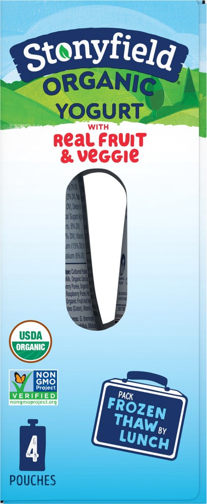 slide 5 of 5, Stonyfield Organic Whole Milk Strawberry Beet Berry Yogurt 4 - 3.5 oz Pouches, 4 ct