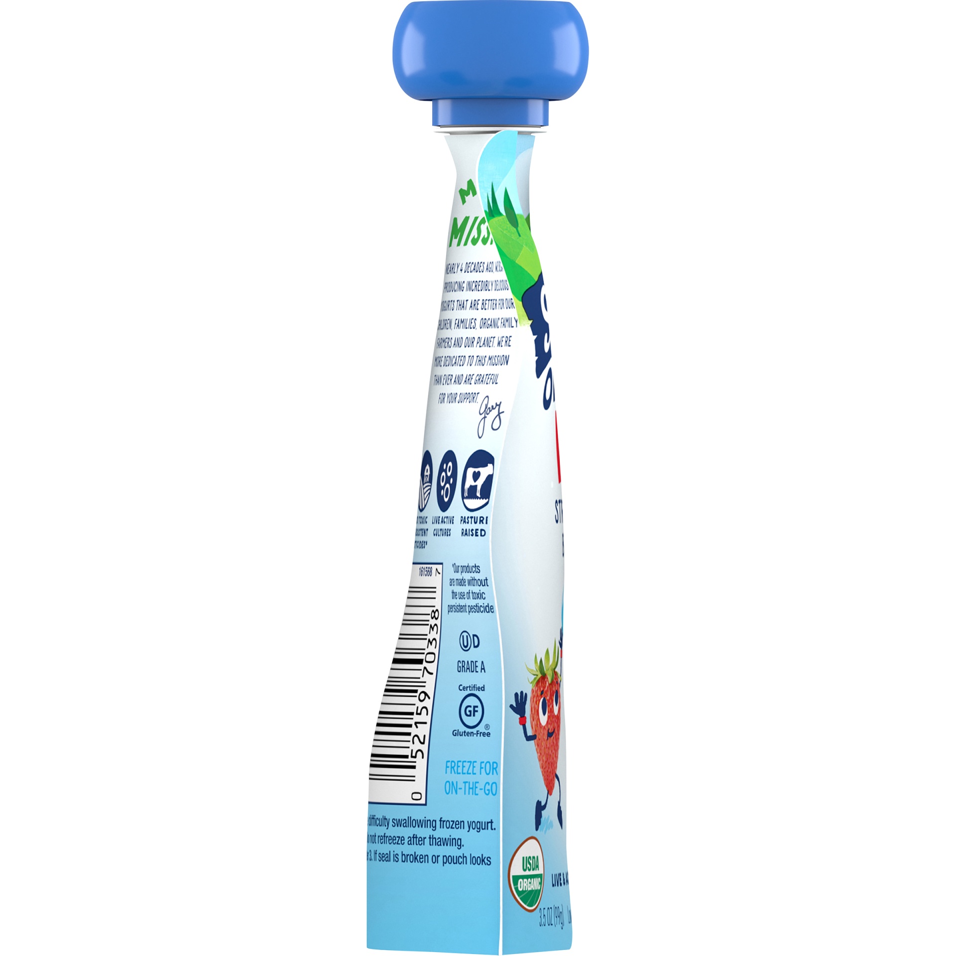 slide 2 of 2, Stonyfield Organic Kids Strawberry Banana Reduced Fat Yogurt Pouch - 3.5 oz, 3.5 oz