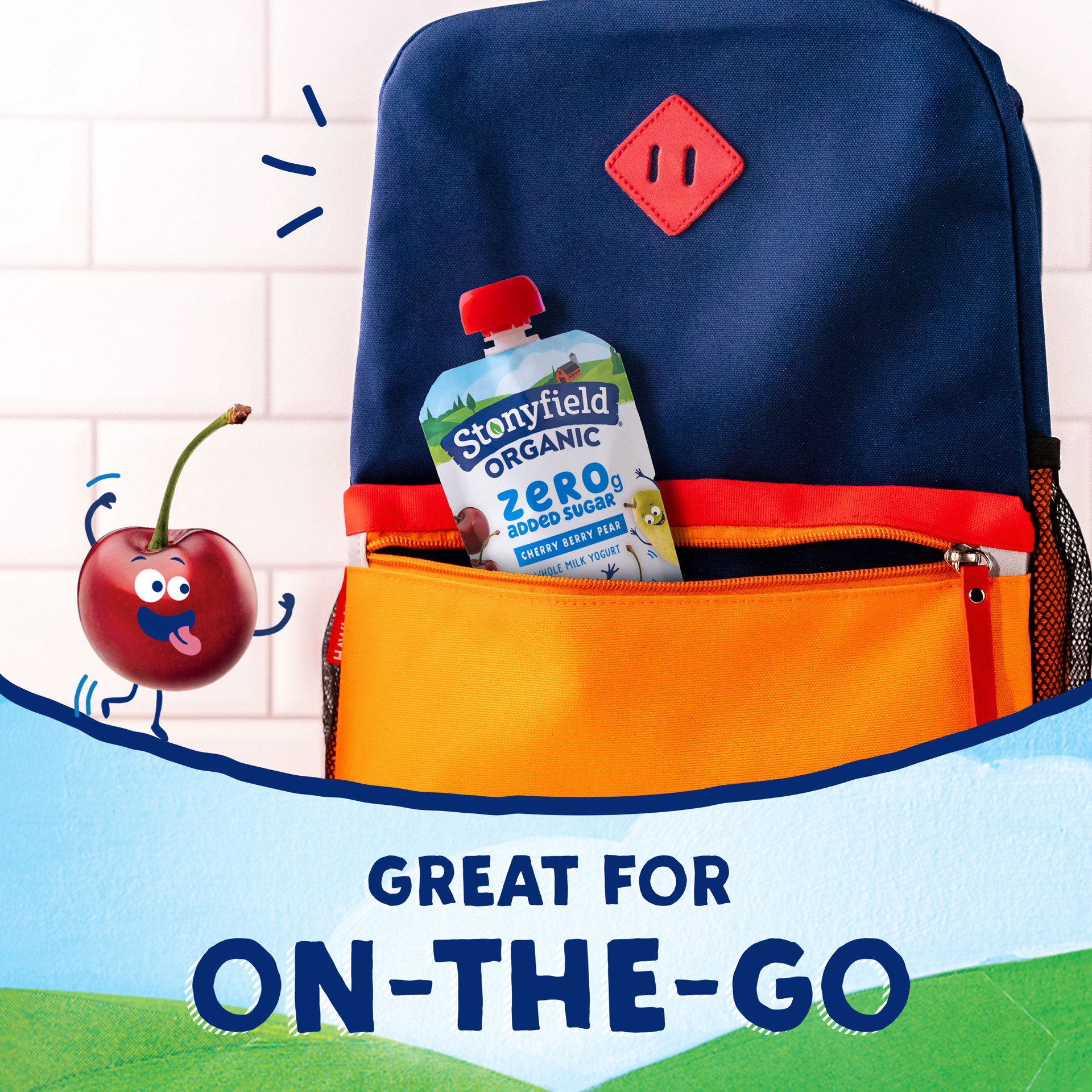 slide 6 of 6, Stonyfield Organic® Kids Zero Sugar Cherry Berry Pear Yogurt Pouches, 4 ct; 3.5 oz