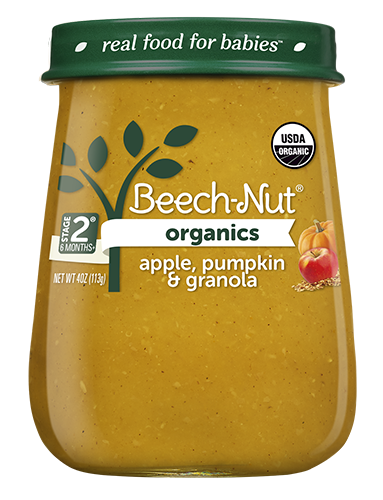 slide 5 of 7, Beech-Nut Organics Stage 2 (6 Months+) Apple, Pumpkin + Granola 4 oz, 4 oz