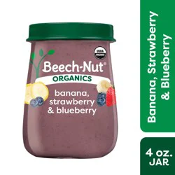 Beech-Nut Organics Stage 2 Organic Baby Food, Banana, Strawberry & Blueberry