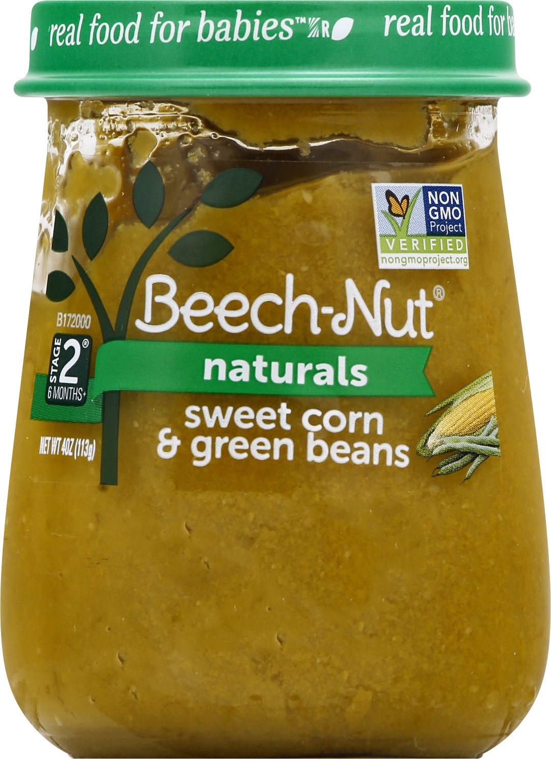 slide 7 of 7, Beech-Nut Just Sweet Corn & Green Beans, Stage 2, 4.25 oz