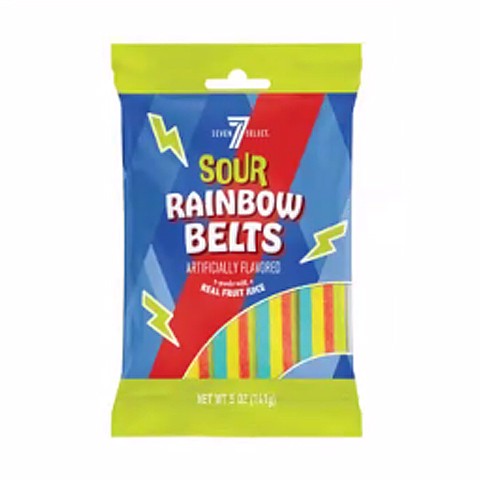 slide 1 of 1, 7-Select Sour Rainbow Belts, 4.5 oz