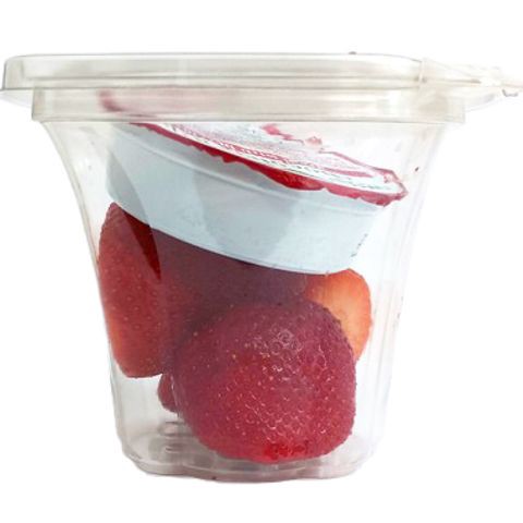 slide 1 of 1, 7-Eleven Fresh Fruit Strawberry & Chocolate Dip Cup, 1 ct