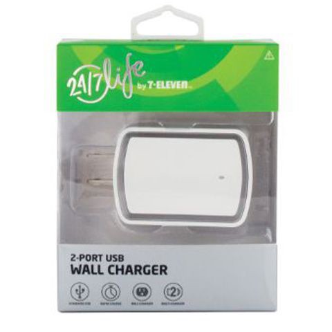 slide 1 of 1, 24/7 Life 2-Port Usb Wall Charger White, 1 ct