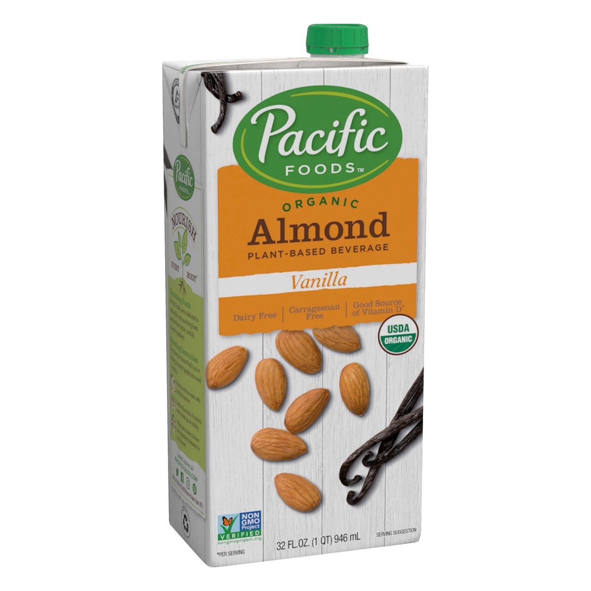 slide 3 of 9, Pacific Foods Almond Vanilla Lowfat Soy Beverage, 32 fl oz