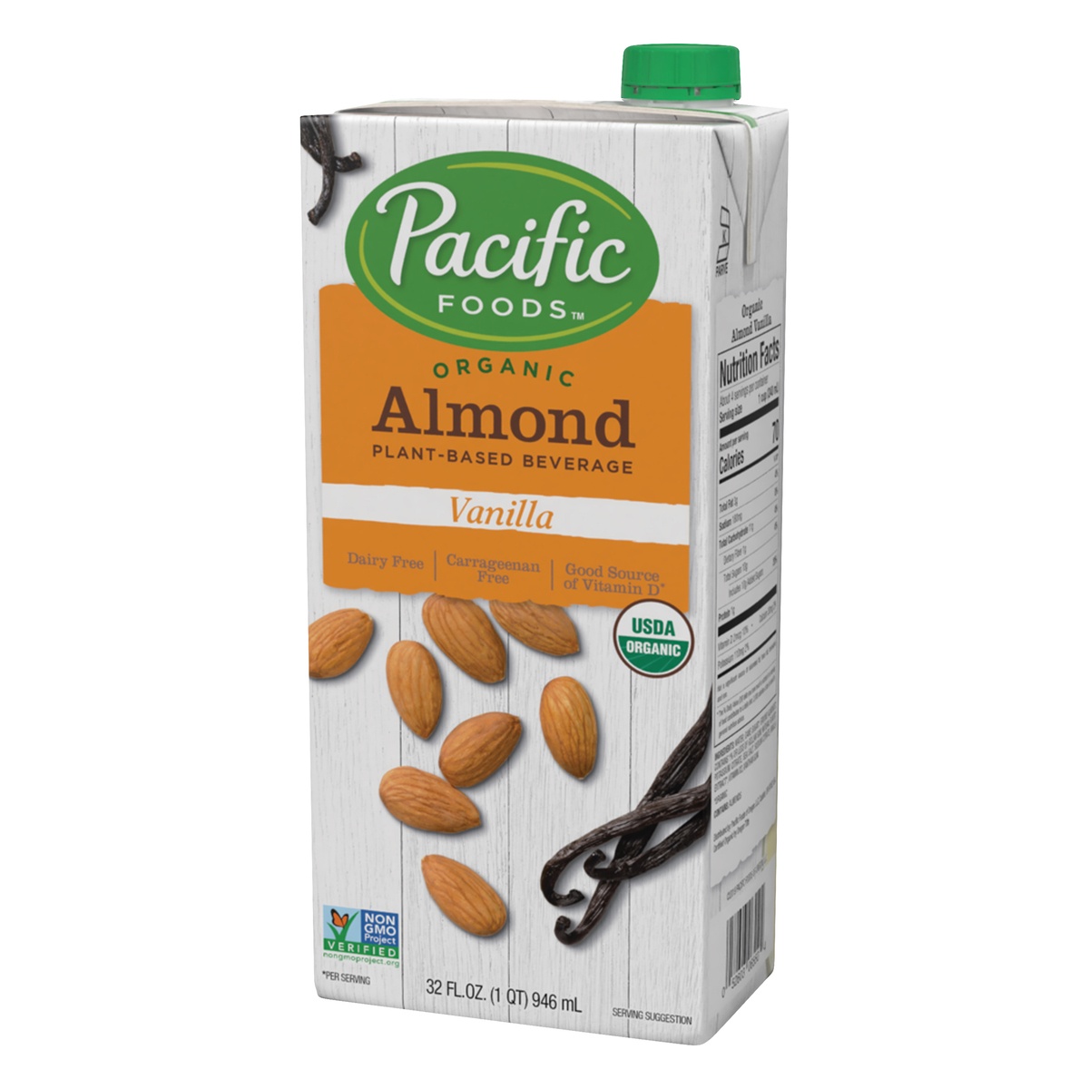 slide 2 of 9, Pacific Foods Organic Vanilla Almond Milk, 32 fl oz