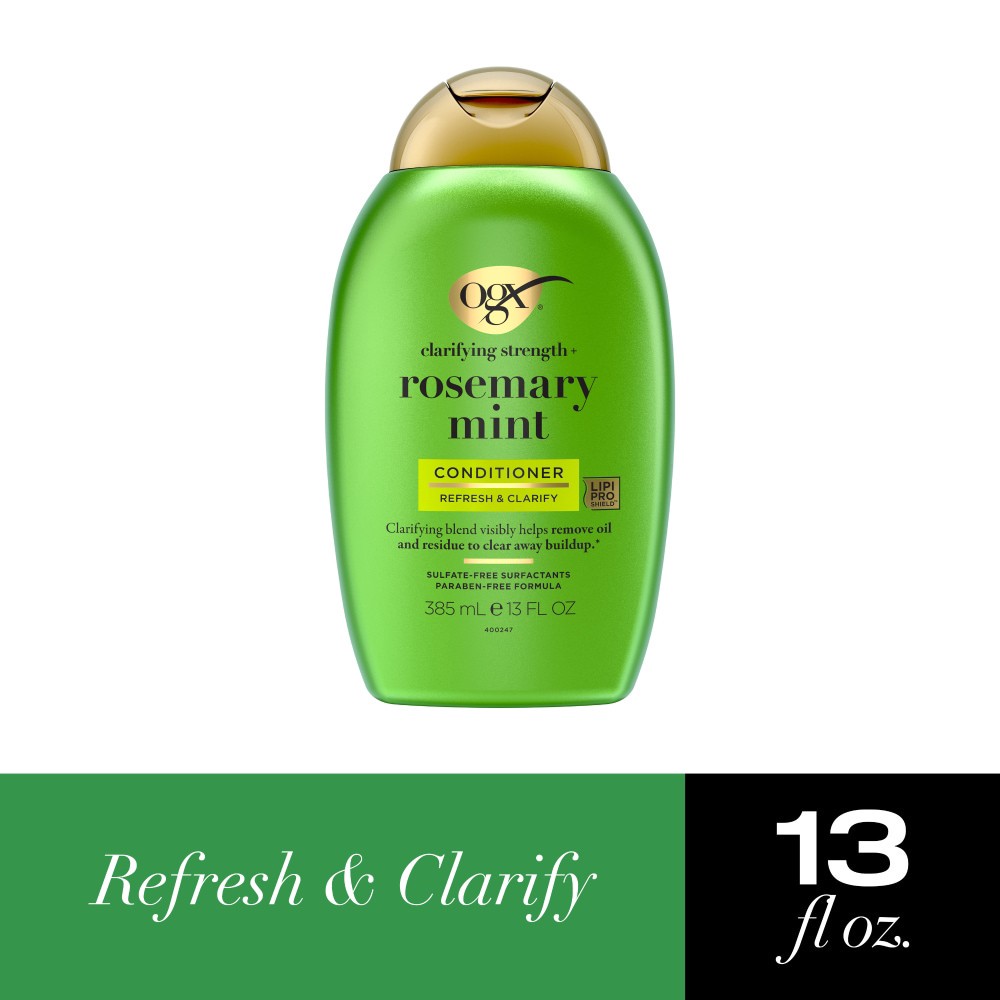 slide 2 of 6, OGX Clarifying Strength + Rosemary Mint Conditioner, Sulfate-Free Surfactants, 13 fl oz