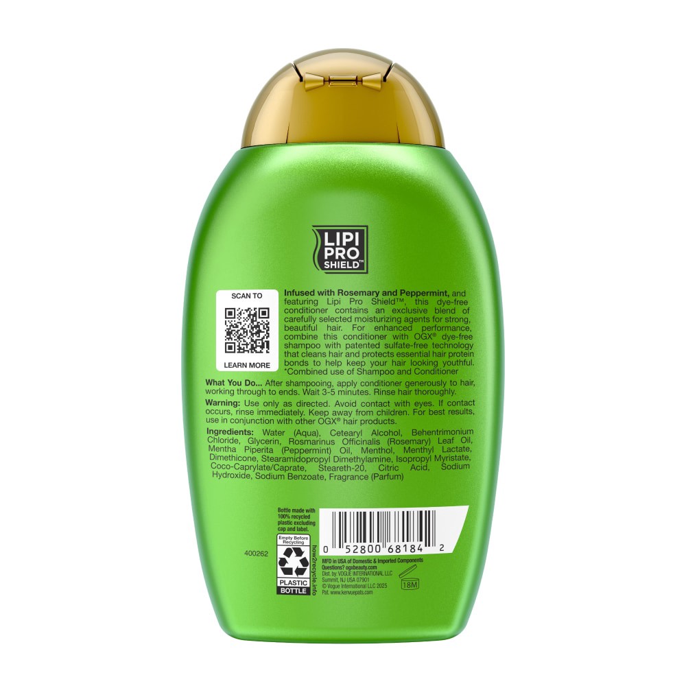 slide 5 of 6, OGX Clarifying Strength + Rosemary Mint Conditioner, Sulfate-Free Surfactants, 13 fl oz