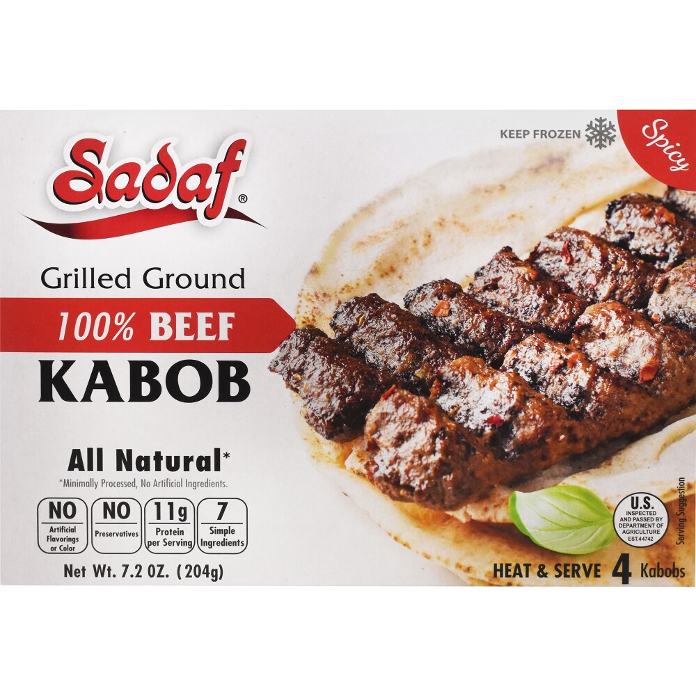 slide 2 of 2, Sadaf Frozen Beef Kabob Spicy, 7.2 oz