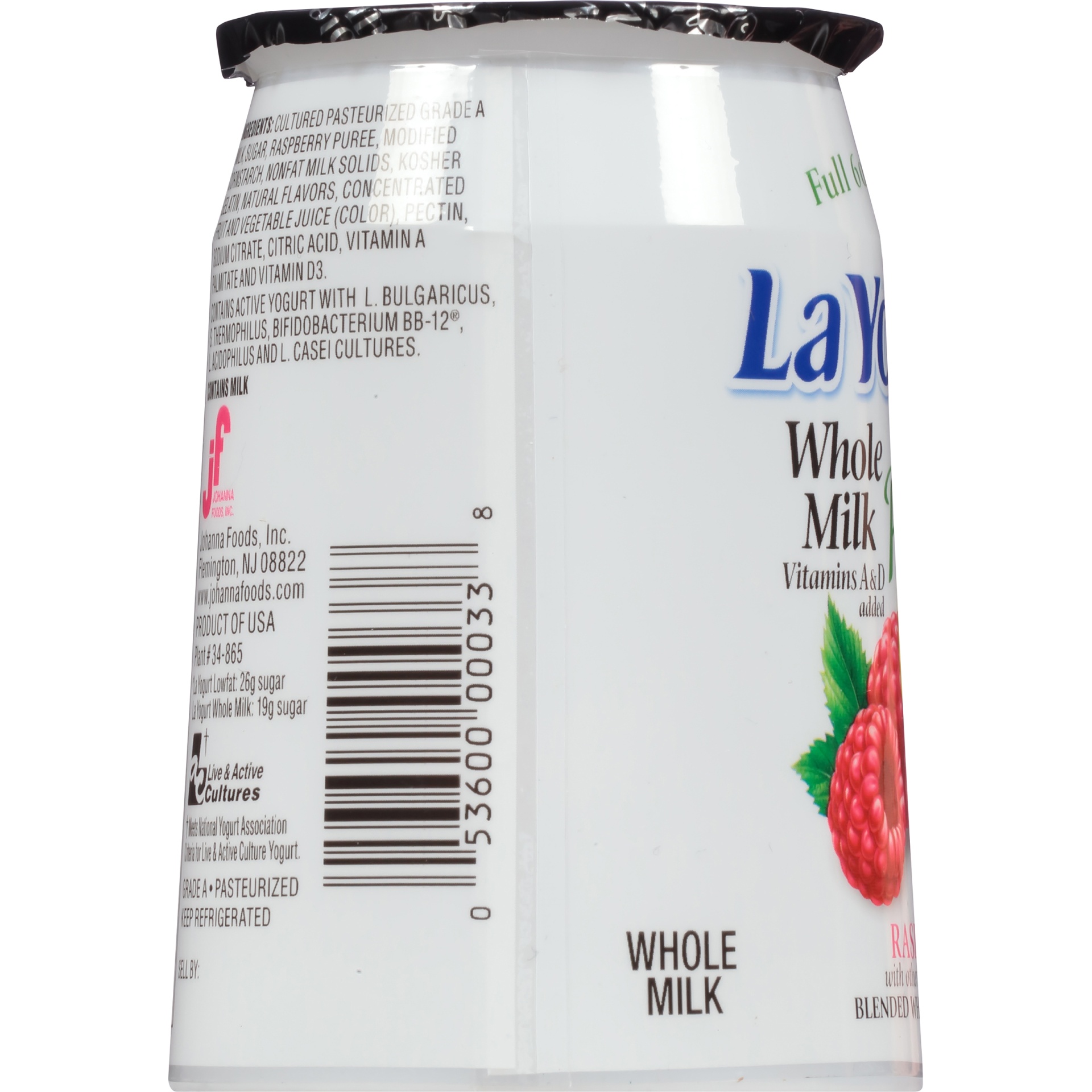 slide 5 of 6, La Yogurt Probiotic Raspberry Blended Whole Milk Yogurt, 6 oz