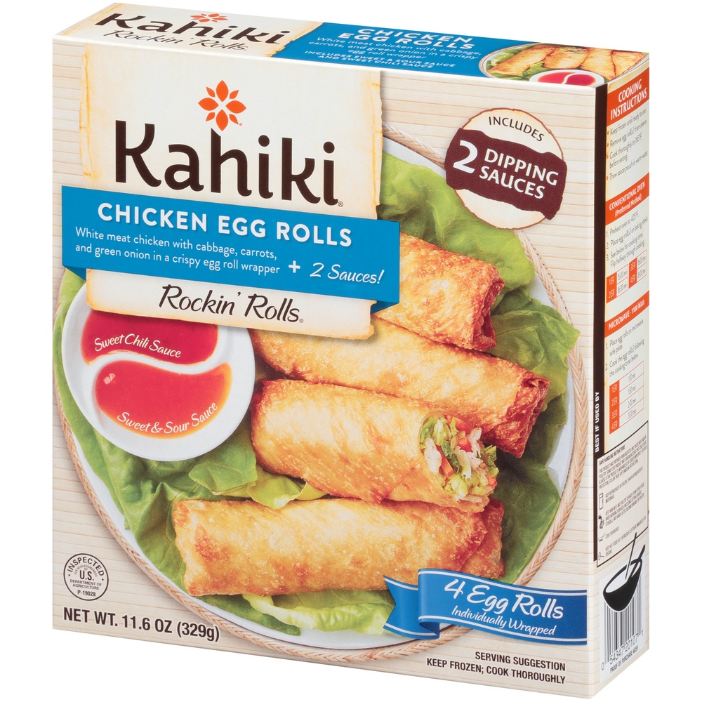 slide 3 of 8, Kahiki Chicken Egg Rolls with Sweet & Sour Sauce, 4 ct; 12.2 oz