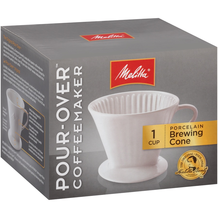 slide 2 of 6, Melitta 1 Cup Porcelain Pour-Over Brewing Cone - 1 cup, 1 ct