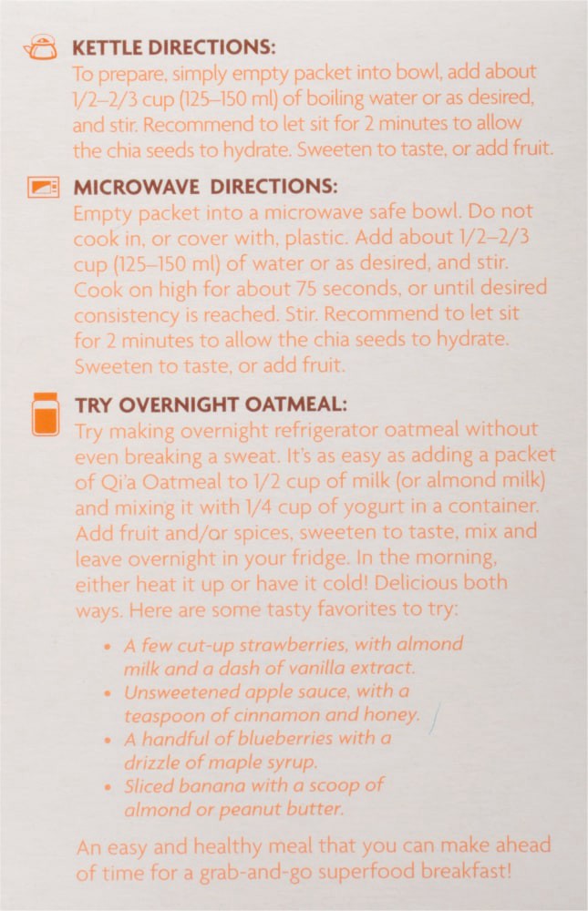 slide 4 of 4, Nature's Path Organic Nature's Path Qi'a Organic Superseed Oatmeal 8oz Box, 6 ct