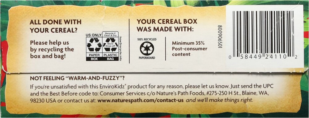 slide 6 of 6, Nature's Path Envirokidz Organic Red Panda Puffs Peanut Butter & Strawberry Cereal, 10 oz