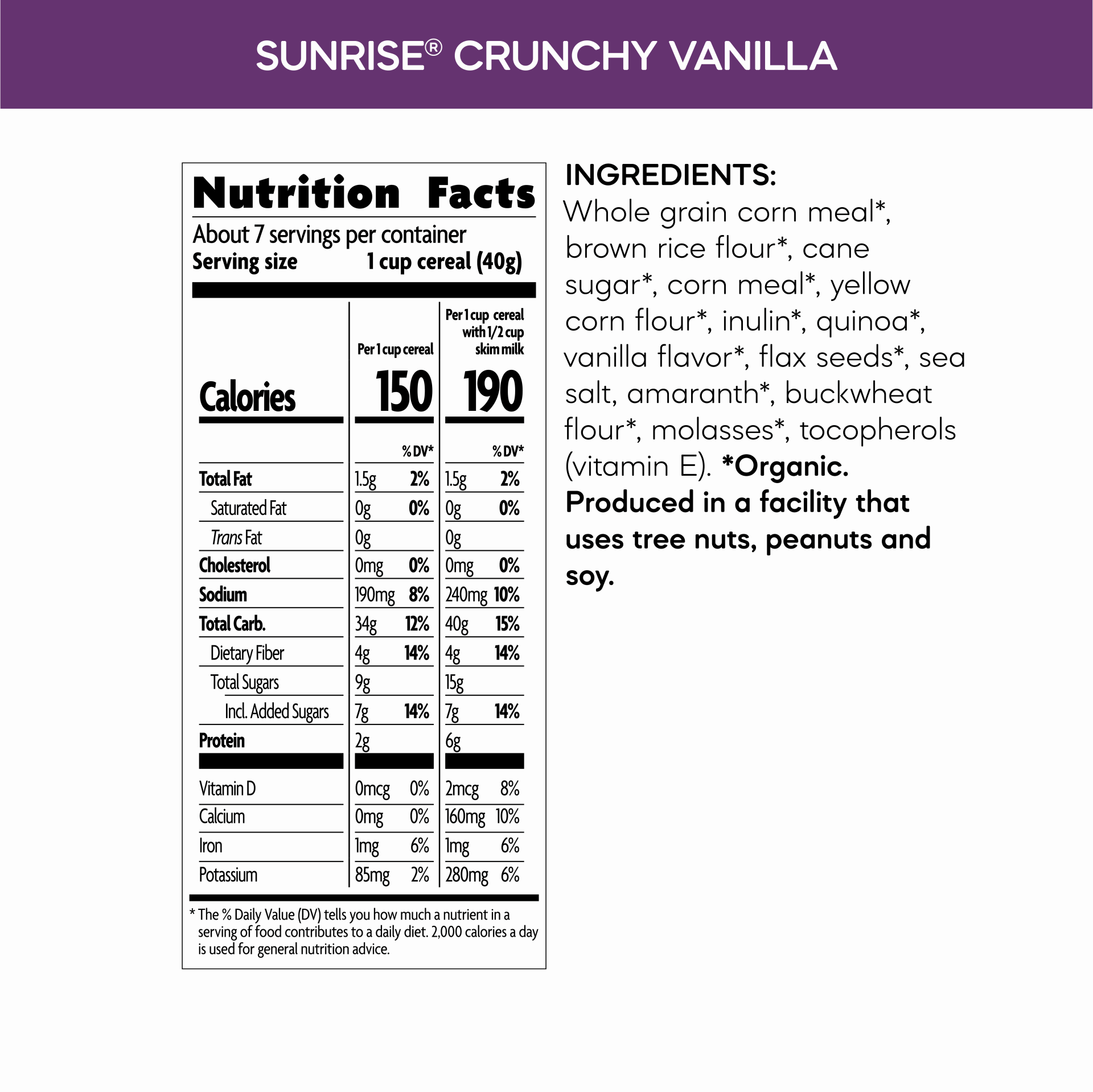 slide 5 of 6, Nature's Path Organic Crunchy Sunrise Vanilla Cold Cereal 10oz Box, 10.6 oz