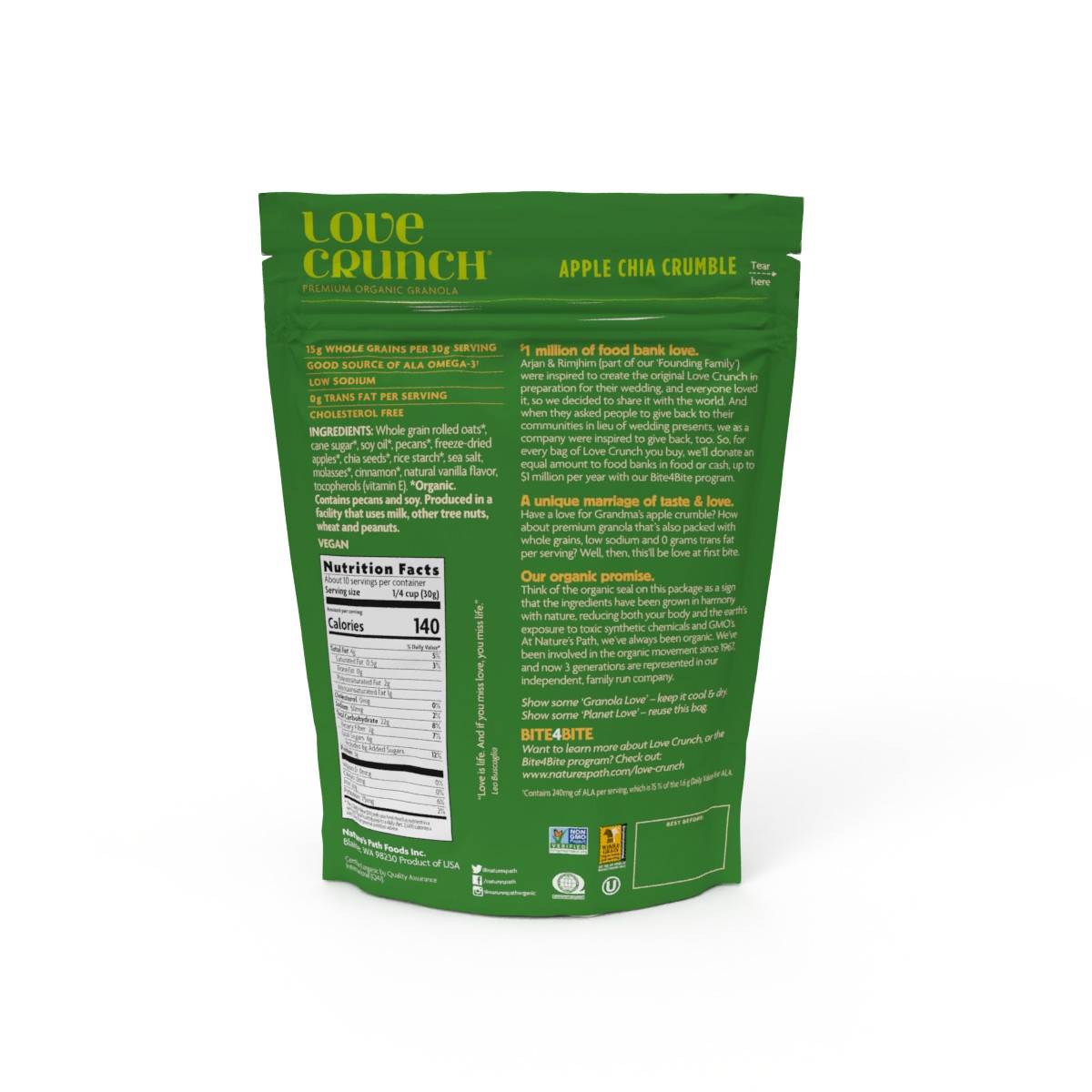 slide 2 of 5, Love Crunch Organic Apple Crumble Granola 11.5oz Pouch, 11.5 oz