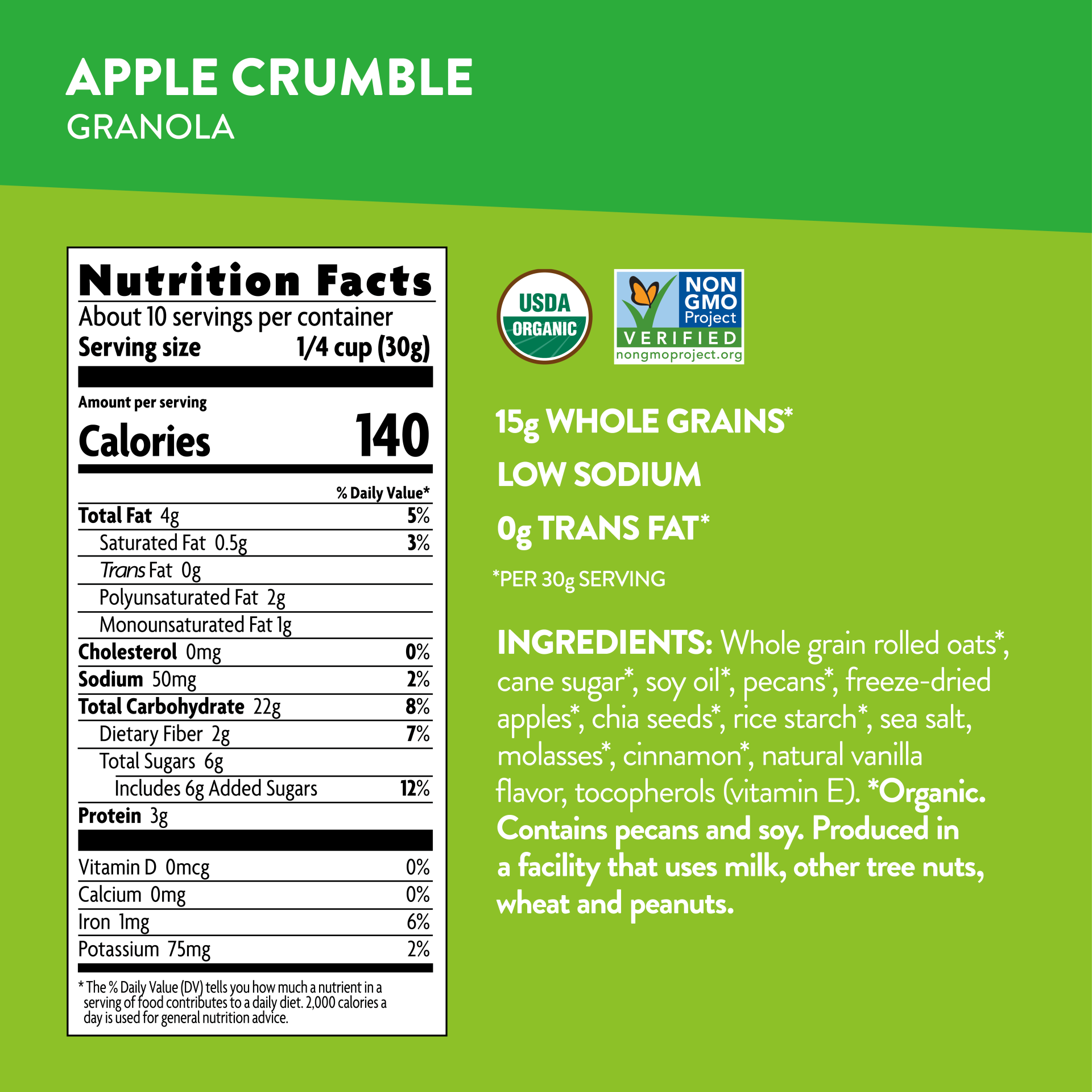 slide 5 of 5, Love Crunch Organic Apple Crumble Granola 11.5oz Pouch, 11.5 oz