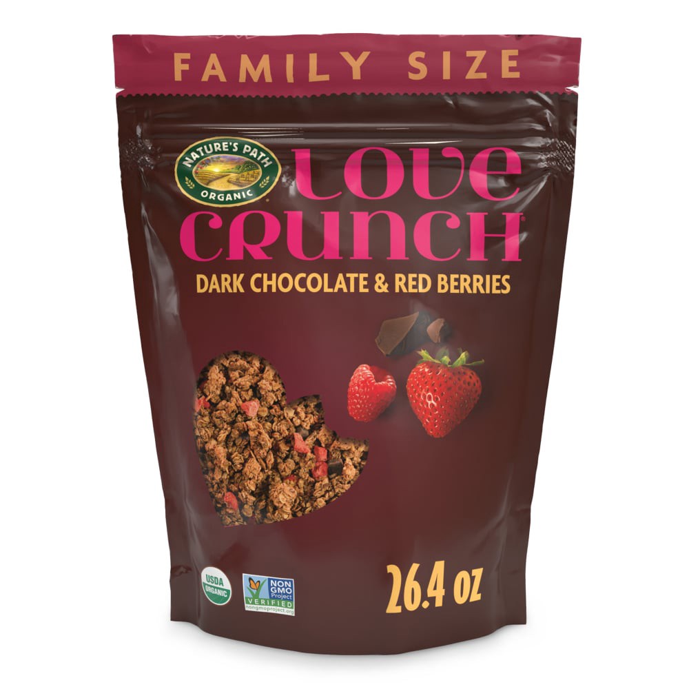 slide 6 of 6, Nature's Path Organic Love Crunch Organic Dark Chocolate & Red Berries Granola 26.4oz Pouch, 26.4 oz