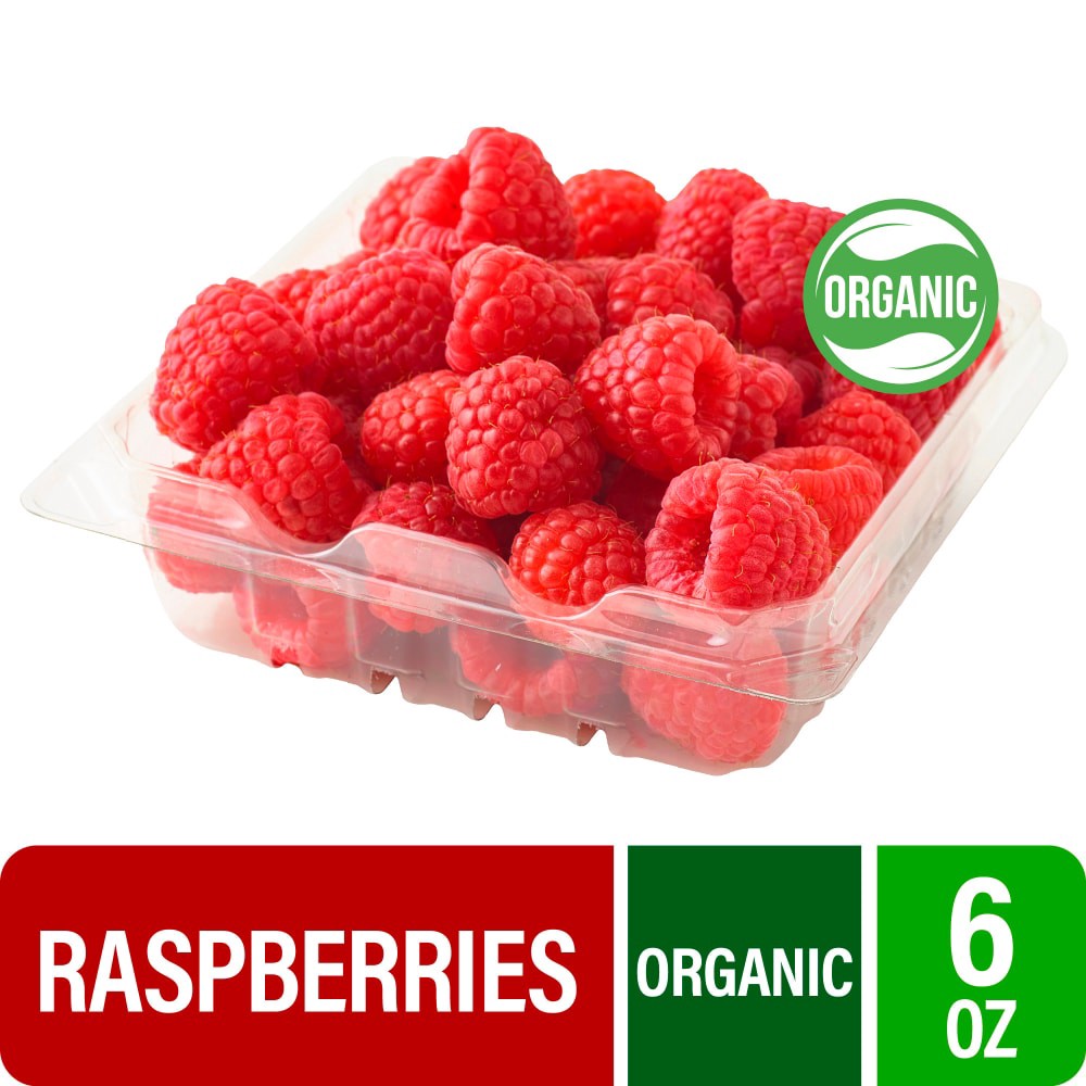 slide 2 of 2, Organic - Berries - Raspberries - Red, 6 oz