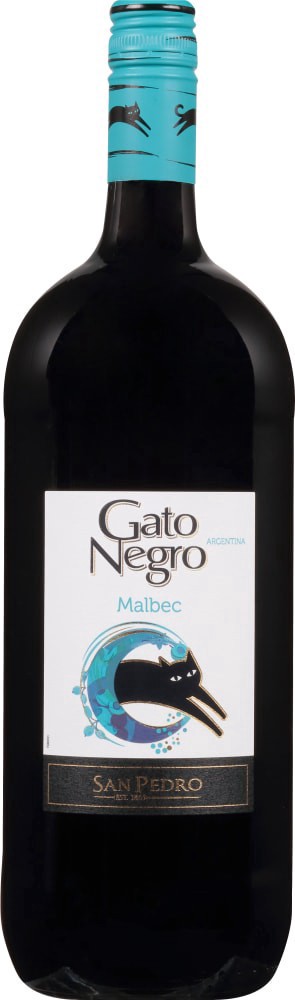 slide 1 of 3, Gato Negro Malbec, Argentina, 1.5 liter