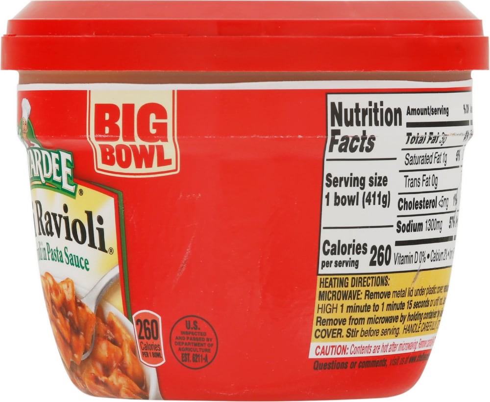 slide 3 of 5, Chef Boyardee Mini Ravioli, Beef Ravioli in Pasta Sauce, Microwavable Meal, 14.5 oz. Bowl, 14.5 oz
