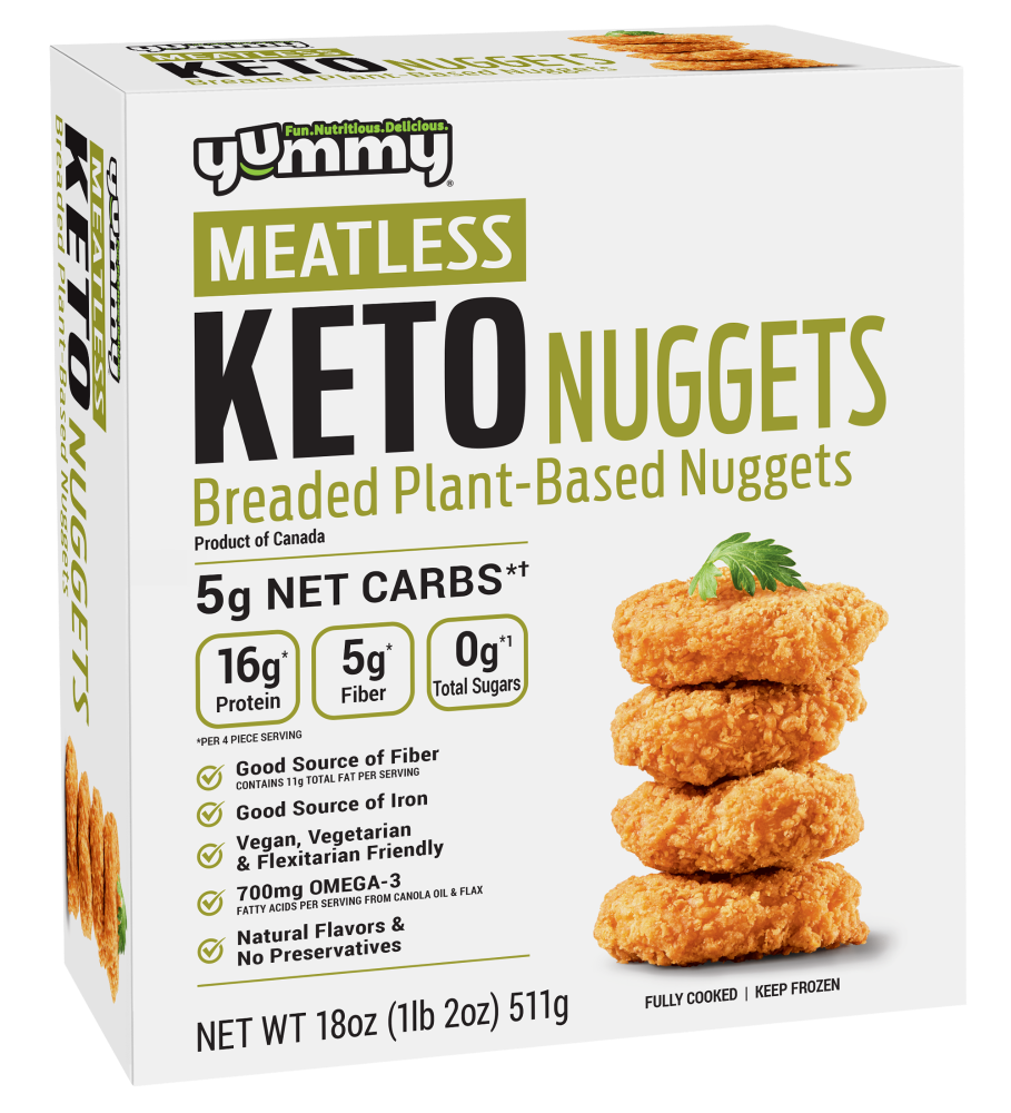 slide 2 of 2, Yummy Meatless Breaded Plant-Based Keto Nuggets, 18 oz