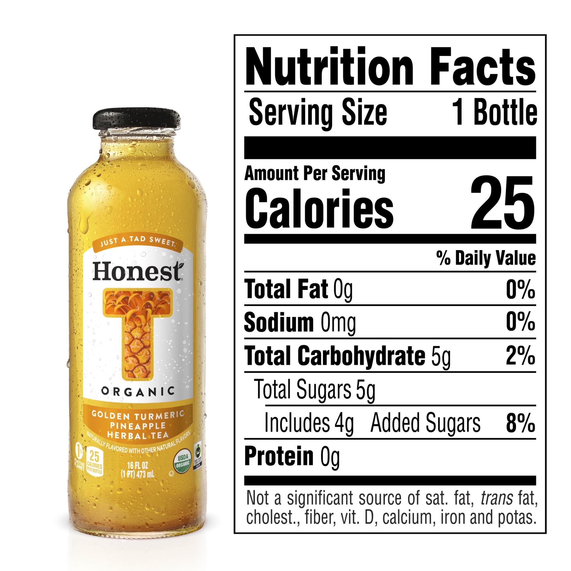 slide 5 of 14, Honest Tea Golden Turmeric Pineapple Herbal Tea Glass Bottle- 16 fl oz, 16 fl oz