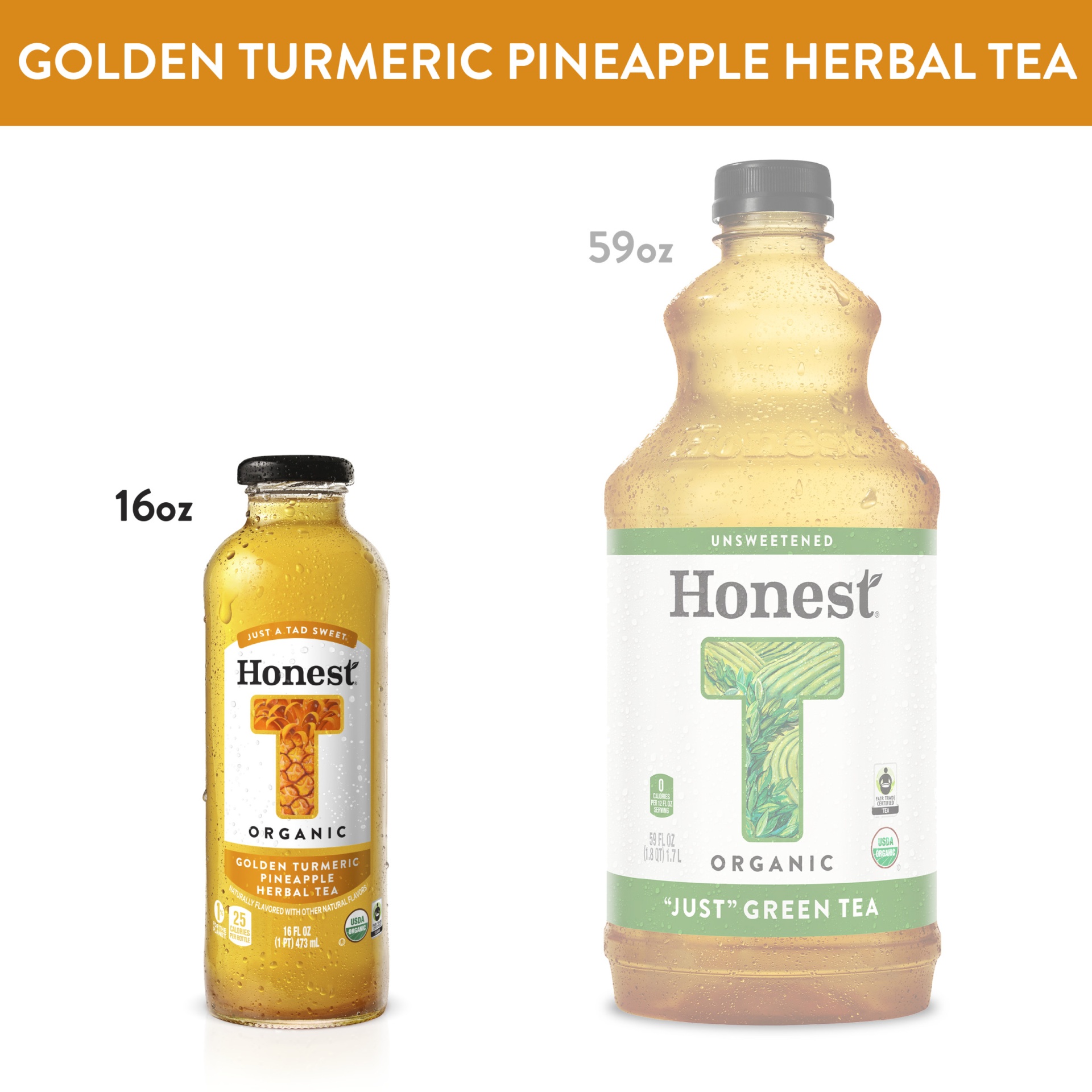 slide 12 of 14, Honest Tea Golden Turmeric Pineapple Herbal Tea Glass Bottle- 16 fl oz, 16 fl oz